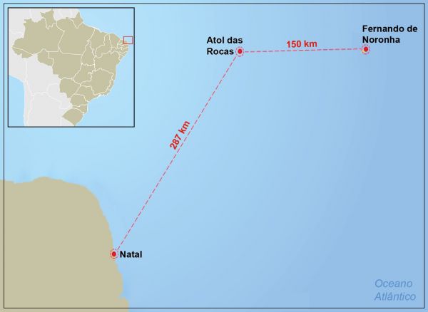 atol das rocas mapa