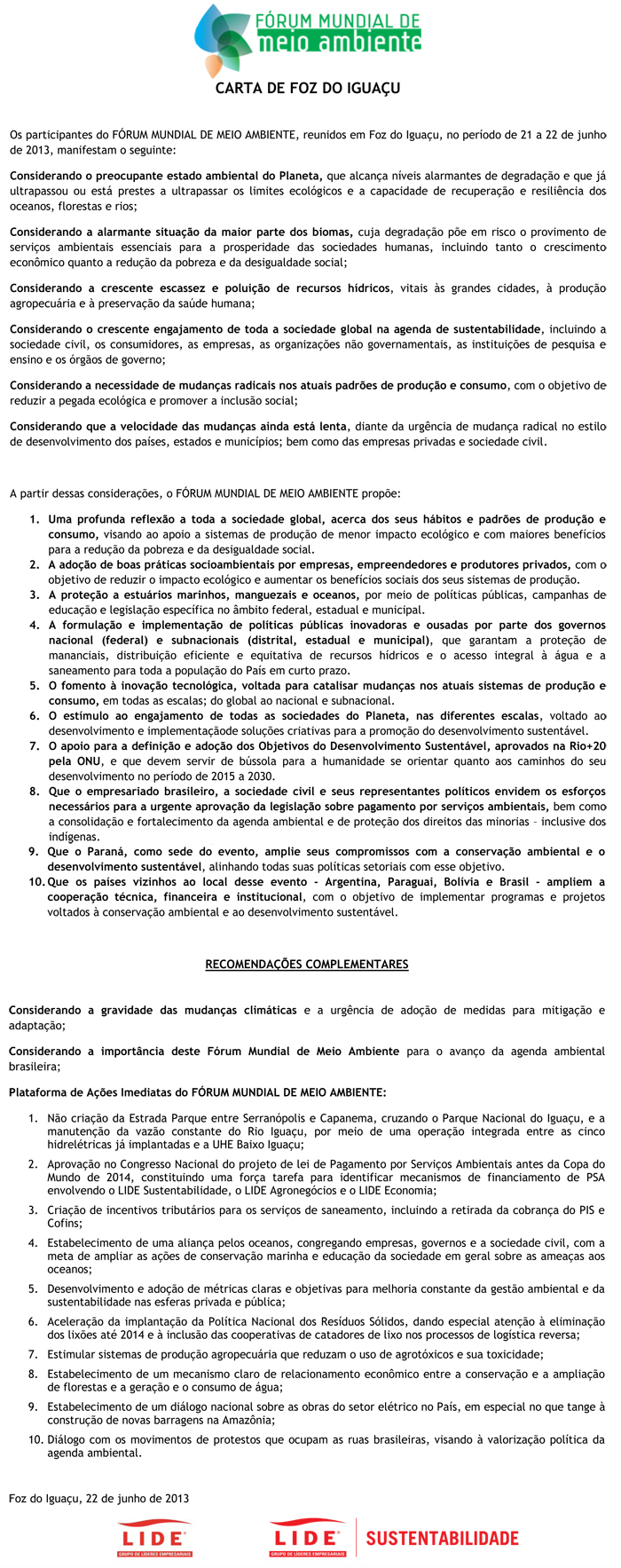 carta foz iguacu 2013